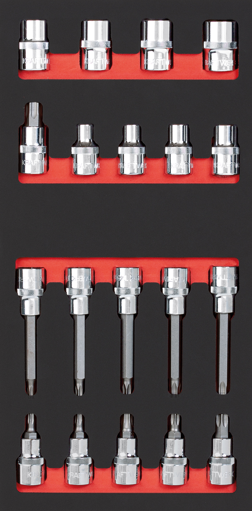 Bit-Steckschlüsselsatz 1/2" TX 19-tlg. 20x40 Einlage