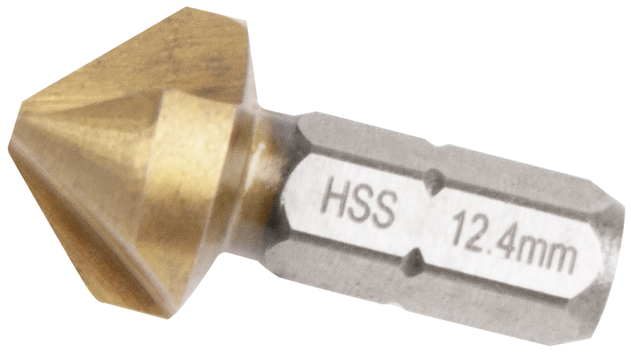 Kegelsenker-Bit, HSS, 12,4 mm x 90°, 1/4" x 25 mm